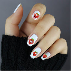  Funny Strawberry Design Nail Art