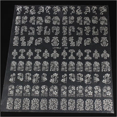 3D Silver Flower Nail Art Stickers