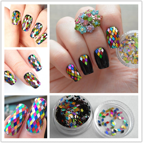 Rhombus Sheet Sparkling Nail Art